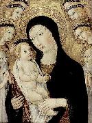 SANO di Pietro Madonna and Child with Sts Anthony Abbott and Bernardino of Siena France oil painting artist